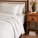 Striped Bedsheet — White