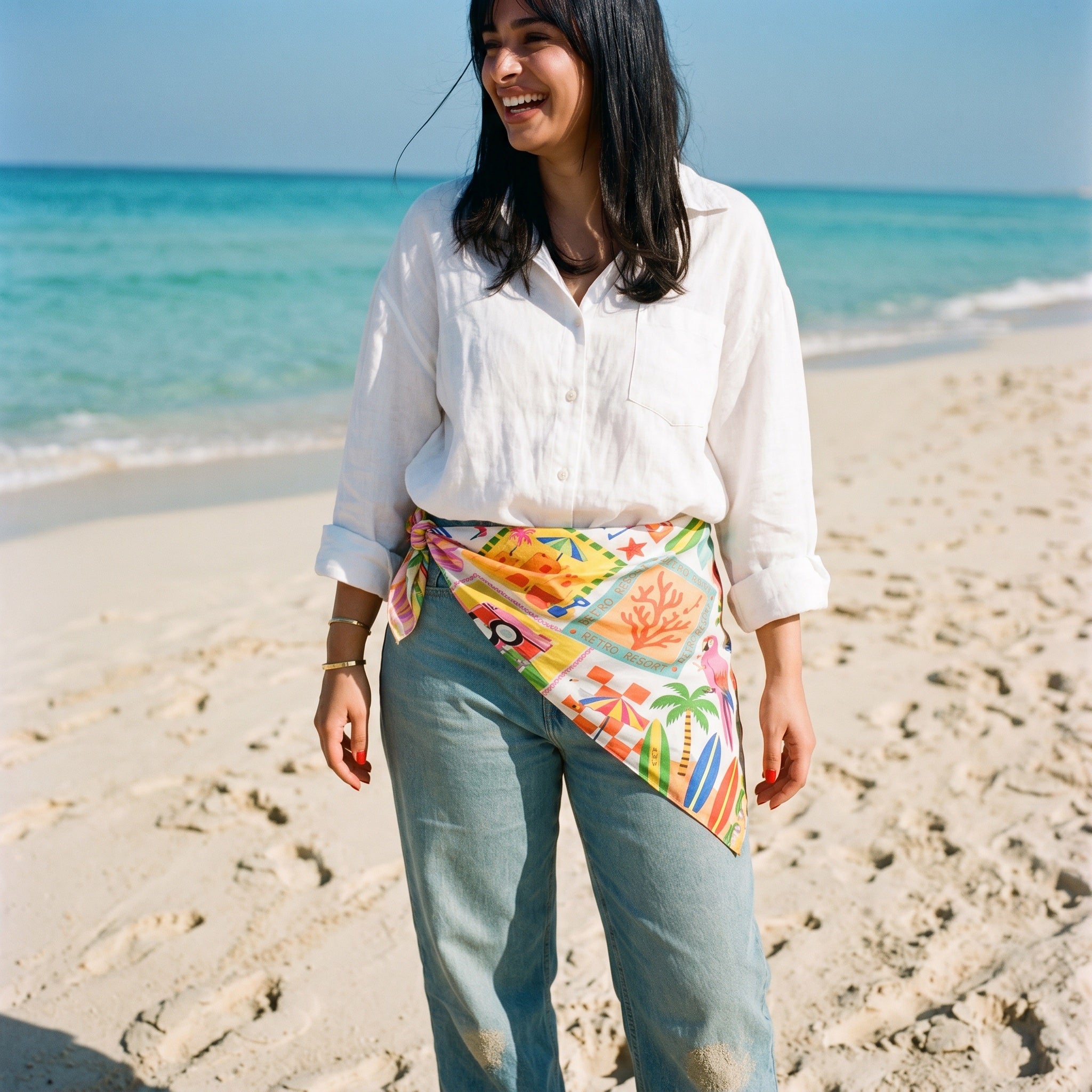Beach Scarf — Retro Resort (worn)