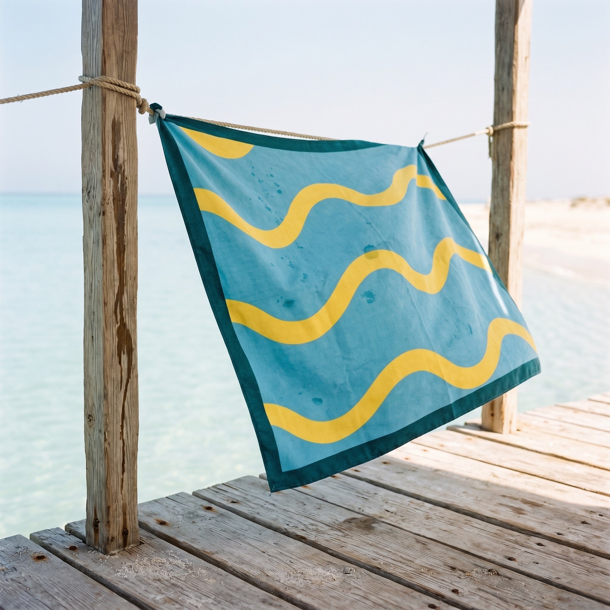 Beach Scarf — Waves (flat)