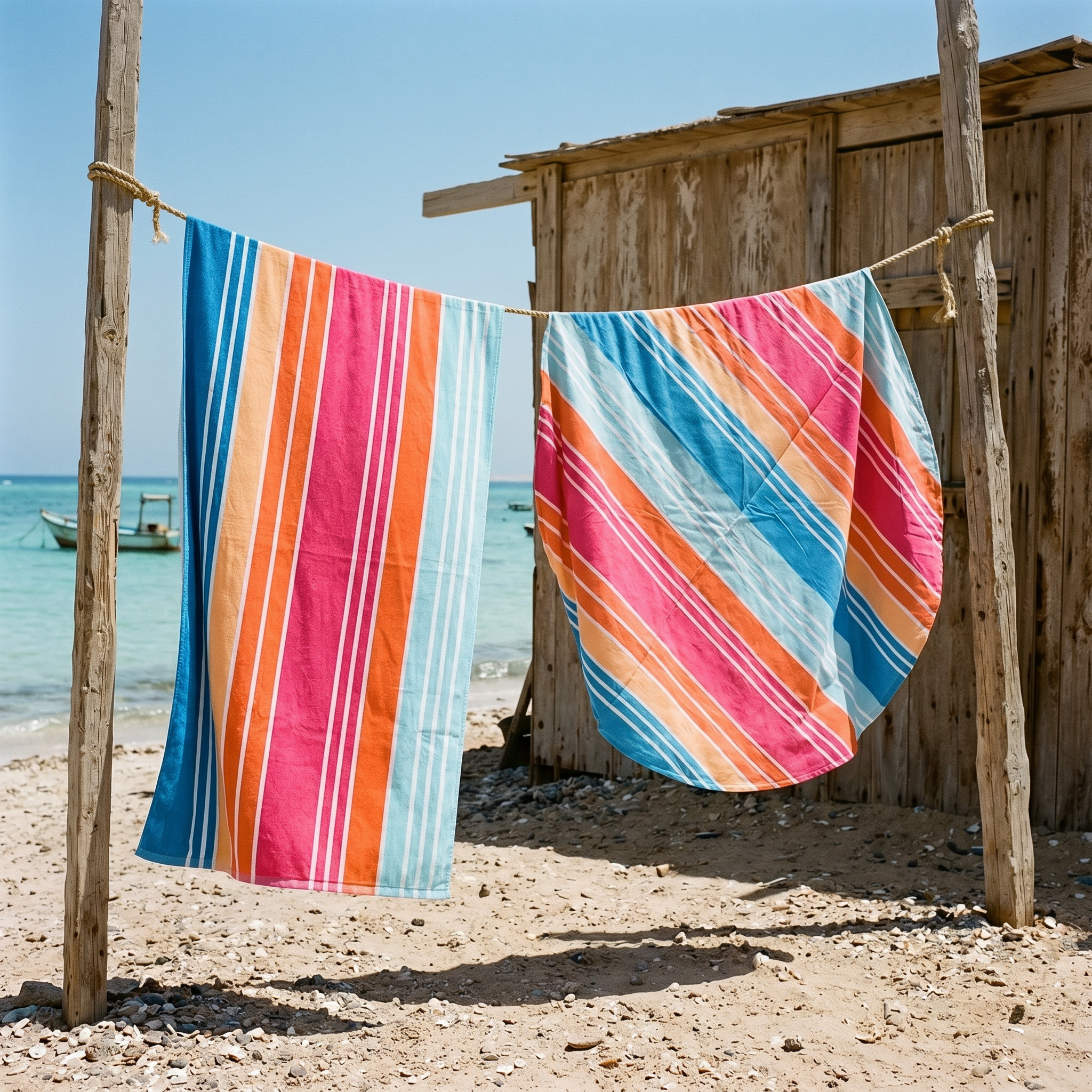 Carnival Stripes beach towel — rectangle