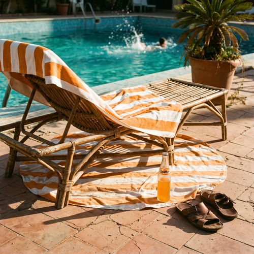 Orange Stripes beach towel — rectangle